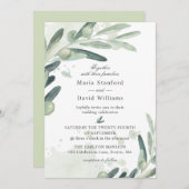 エレガントオリーブスポリ結婚グブランチ 招待状 (正面/裏面)