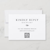 エレガントオリーブツリーブランチ結婚ミニマリスト 出欠カード (正面)