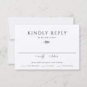 エレガントオリーブツリーブランチ結婚ミニマリスト 出欠カード (正面)