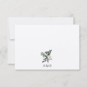 エレガントオリーブツリーブランチ結婚ミニマリスト 出欠カード (裏面)