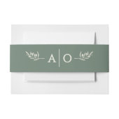 エレガントオリーブツリーブランチ結婚ミニマリスト 招待状ベリーバンド (正面例)