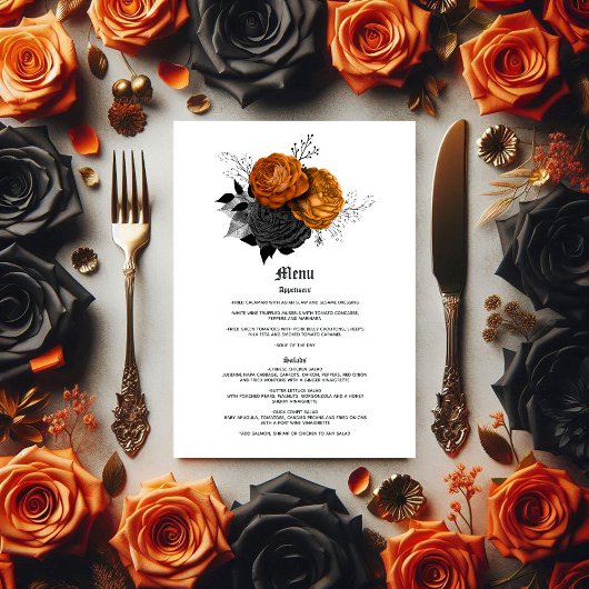 エレガントオレンジと黒ゴシッ結婚クの メニュー