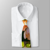 エレガントオレンジイエローピーチ花模様バラ ネクタイ (タイ)