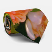 エレガントオレンジイエローピーチ花模様バラ ネクタイ (ロール)