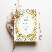 エレガントオレンジガーデン水彩結婚式 招待状