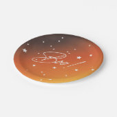 エレガントオレンジサンセットブー!ハローウィンパーティ ペーパープレート (アングル)