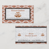 エレガントオレンジダマスクファッション名刺 名刺 (正面/裏面)