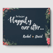 エレガントオレンジピーチグレーフローラスクリプ結婚ト ゲストブック (裏面)