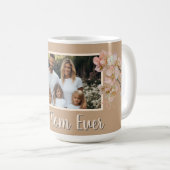 エレガントオレンジフローラパーソナライズされた写真母 コーヒーマグカップ (正面右)