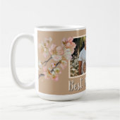 エレガントオレンジフローラパーソナライズされた写真母 コーヒーマグカップ (左)