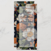 エレガントオレンジ色の白い黒ヴィンテージフローラ (正面/裏面)