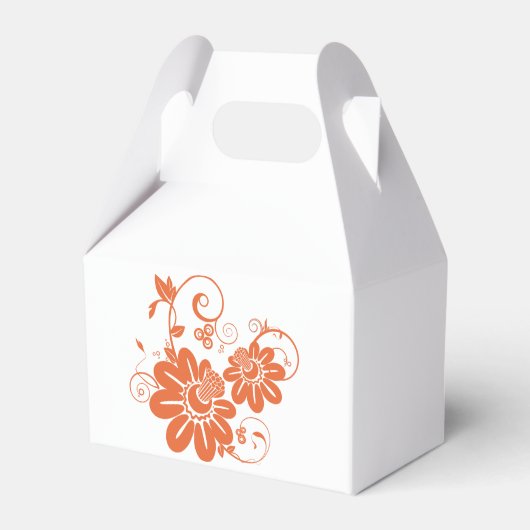 エレガントオレンジ色の花の箱を2つ フェイバーボックス (正面サイド)