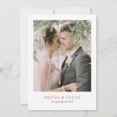 エレガントオレンジ色の花の結婚フレームの写真 セーブザデート (裏面)