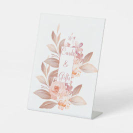 エレガントオレンジ色の花婚式カードとギフト 台座サイン