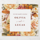 エレガントオレン結婚ジ スパークリングワインラベル (シングルラベル)