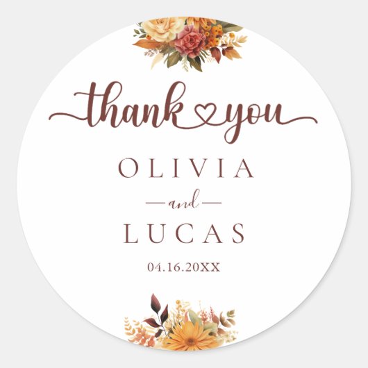 エレガントオレン結婚ジ ラウンドシール (正面)