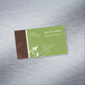 エレガントオーガニックシンプル葉 マグネット名刺 (インサイチュ)