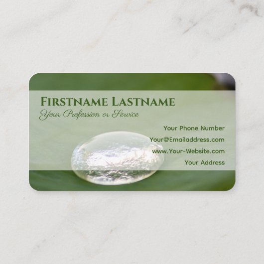 エレガントオーガニック水澄ん百雨スタイル 名刺 (裏面)