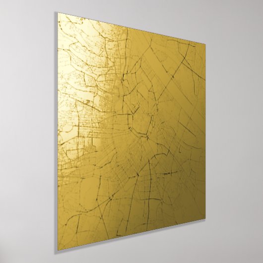 エレガントオーストリアモダンウィーンの上品なギフト地図 箔ポスター (レイダウン)