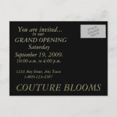 エレガントオートクチュール営業開始案内カード インビテーションポストカード (裏面)