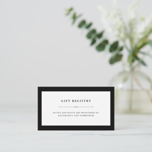 エレガントオートクチュール |ギフトレジストリの挿入 エンクロージャーカード (スタンド正面)