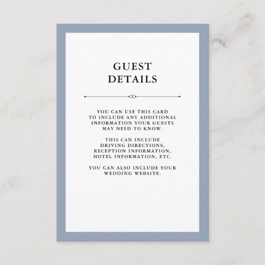 エレガントオートクチュール |ダスティブルーゲスト詳細 エンクロージャーカード (正面)