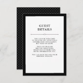 エレガントオートクチュール | 白黒ゲスト詳細 エンクロージャーカード (正面/裏面)