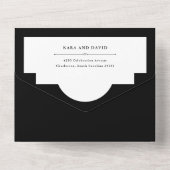エレガントオートクチュール |白黒結婚 オールインワン招待状 (裏面)