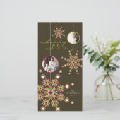 エレガントオーナメントスターズハッピーホリデーズフォト シーズンカード (スタンド正面)