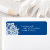 エレガントオーナメントホワイト/ブルー王室のエイブリラベル ラベル (インサイチュ)