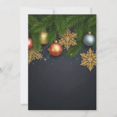 エレガントオーナメント企業ののクリスマスパーティー 招待状 (裏面)