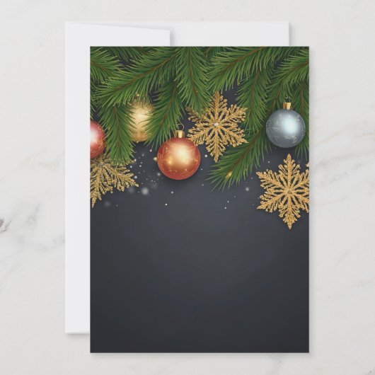 エレガントオーナメント企業ののクリスマスパーティー 招待状 (裏面)