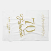 エレガントオーナメント70と素晴らしい70誕生日 キッチンタオル (横)
