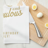 エレガントオーナメント80と素晴らしい80誕生日 キッチンタオル (四つ折り)