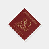 エレガントオーナメント80と素晴らしい80誕生日 スタンダードカクテルナプキン (角)