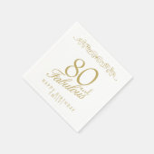 エレガントオーナメント80と素晴らしい80誕生日 スタンダードカクテルナプキン (角)