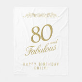 エレガントオーナメント80と素晴らしい80誕生日 フリースブランケット (正面)