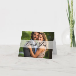 エレガントオーバーレイ結婚写真 サンキューカード