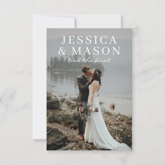 エレガントオーバーレイ 極秘結婚発表招待状 招待状 (正面)