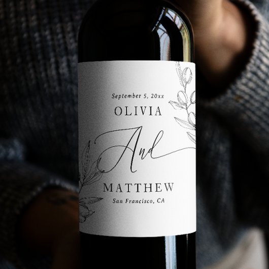 エレガントオ結婚リーブ | 植物文イタリアン字 ワインラベル