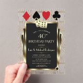エレガントカジノロイヤルラスベガストランプのポーカー誕生日 アクリル招待状 (インサイチュ (ポータブル))