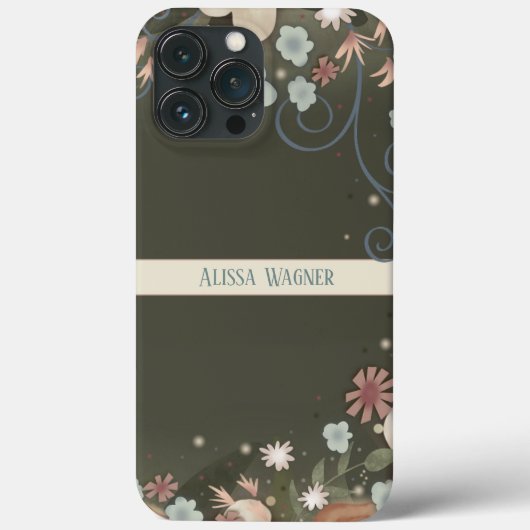 エレガントカスタマイズフローラトレンディーかわいらし Case-Mate iPhoneケース (裏面)