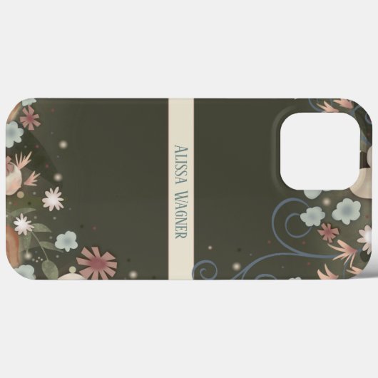 エレガントカスタマイズフローラトレンディーかわいらし Case-Mate iPhoneケース (裏面 (横))