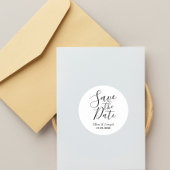 エレガントカスタマイズモダン日付を保存結婚する ラウンドシール