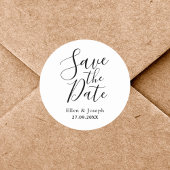 エレガントカスタマイズモダン日付を保存結婚する ラウンドシール