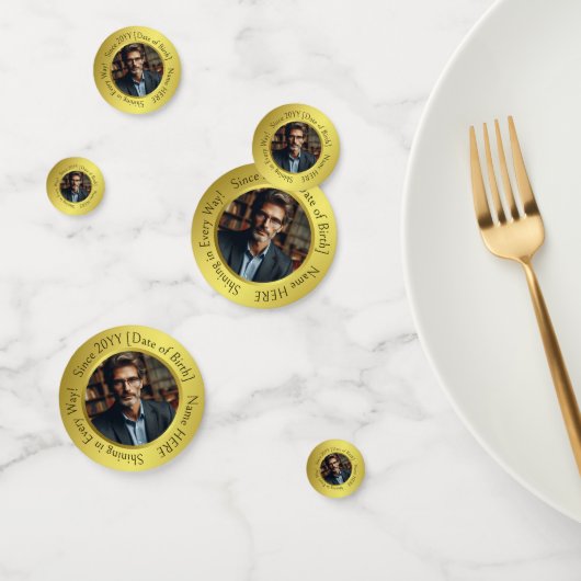 エレガントカスタマイズ写真すべて大事な行事輝く金ゴールド コンフェッティ (グループ)