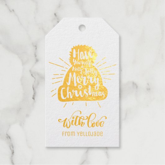 エレガントカスタマイズ可能なクリスマス季節のごあいさつF ギフトタグ (正面)