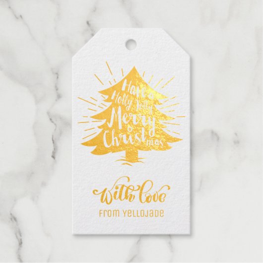 エレガントカスタマイズ可能なクリスマス季節のごあいさつF ギフトタグ (正面)