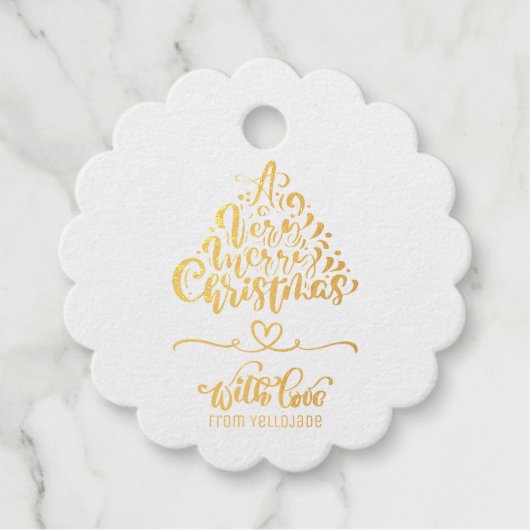 エレガントカスタマイズ可能なクリスマス季節のごあいさつF フェイバータグ (正面)