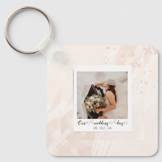 エレガントカスタマイズ結婚写真 キーホルダー (正面)